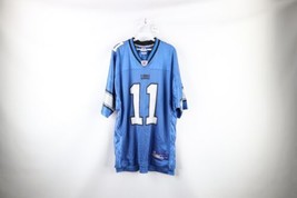 Vintage Reebok Mens Large Roy Williams Detroit Lions Football Jersey Blue #11 - £39.77 GBP