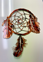 Dream Catcher Metal Wall Art Decor   36&quot; tall x 18 3/4&quot;  Copper Bronzed Plated - £144.09 GBP