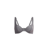 No Boundaries Lurex Thread Underwired Swim Top Women Size Large Grey Gli... - $12.99