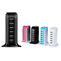 Color: BLACK - Smart Power 6 USB Colorful Tower for Every Desk at Home or Offic - £42.12 GBP