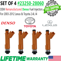 OEM Denso x4 Fuel Injectors for 2003-2012 Lexus &amp; Toyota 2.4L I4 #23250-28060 - £75.17 GBP