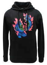 Pink Dolphin Men&#39;s Scuba Flame Men&#39;s Black Hooded Sweatshirt Hoodie - £31.96 GBP
