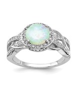 Sterling Silver Lab Created Opal &amp; Cubic Zirconia Ring - $172.31 CAD