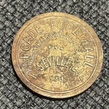 Roseville California Arcade Pool Hall Good For 5 Cents In Trade Token - $6.80