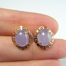 Natural Lavender Jade 14K Gold Earrings, Boxed Gem Report Make an offer ... - $706.66