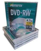 Lot of 6 Memorex DVD-RW 4.7GB / 120 minute BRAND NEW SEALED - £7.60 GBP