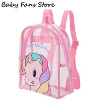  creative clear unicorn school bags children backpacks lightweight waterproof jelly bag thumb200