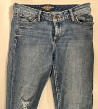 LUCKY BRAND Women&#39;s Frayed Knee Slim Skinny Jeans 6/28 - £11.81 GBP