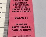 Matchbook Cover  Spartan Restaurant &amp; Caucus Rooms Tallahassee, FL gmg U... - £9.85 GBP