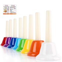 Handbells, Hand Bells Set 8 Note Musical Bells With Colorful Songbook Fo... - $43.69