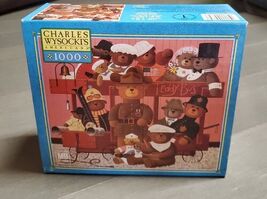 Charles Wysocki Jigsaw Puzzle 1000 Piece COMPLETE “Teddy Bus” Teddy Bears - $21.00