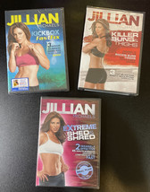 3 Jillian Michaels DVD lot Extreme Shred, Killer buns &amp; thighs ab, Kickb... - $14.95