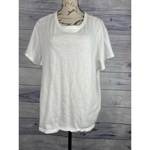 Old Navy Everywhere White Tee Shirt Womens XXL Short Slv Slub Cotton Crew Neck - £6.88 GBP