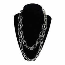 Avant Garde Women Necklace Paris Silver Tone Long Chain Costume Jewelry Vintage - £94.17 GBP