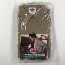 New Vintage Dickies Mens Shirt Size 16 16.5 32/33 Brown Button Down Work USA - £36.67 GBP