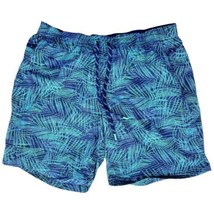 Land’s End Volley 9&quot; Swim Trunks Floral Board Shorts Men&#39;s 2XL Blue Green Trunks - $34.53