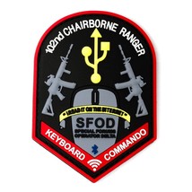 102nd Chairborne Ranger Morale Patch Keyboard Commandos / Worrier 2x3 Fr... - $10.78