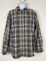 Burnside Men Size XL Gray Plaid Button Up Shirt Long Sleeve Pockets - £8.49 GBP