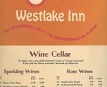 Westlake Inn Menu Restaurant with Mediterranean Flavor Van Nuys Californ... - £69.03 GBP