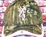 Browning Womens Pink Trim Camo Baseball Cap Adjustable OSFA Cotton - $9.76