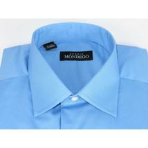 Mens Mondego  Stretch Cotton Blend Dress Classic shirt Long Sleeves SN2400 Blue image 6