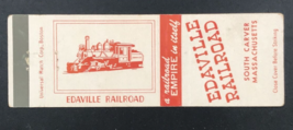 VTG Edaville Railroad Locomotive South Carver Massachusetts MA Matchbook Cover - £6.04 GBP