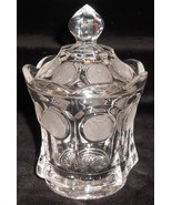 Fostoria COIN GLASS PATTERN Clear SUGAR BOWL w/LID Made in USA - £15.56 GBP