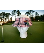 World Golf Hall Of Fame Sun Visor Hat Cap Logo Adult Pink Black Madras P... - £17.72 GBP