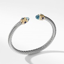 David Yurman Renaissance Bracelet with Blue Topaz, Lapis Lazuli &amp; 14K Go... - $790.00