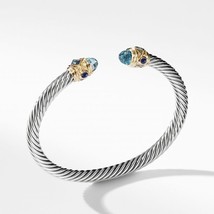 David Yurman Renaissance Bracelet with Blue Topaz, Lapis Lazuli &amp; 14K Gold,5mm - £617.99 GBP