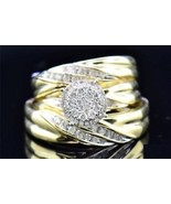 Free Gift With Trio His and Hers 1Ct Diamond Engagement Wedding Ring Set... - $123.98