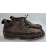 Bass Mens Russell Chocolate Brown Leather Moc Toe Ankle Boots Shoes 1644... - $34.65