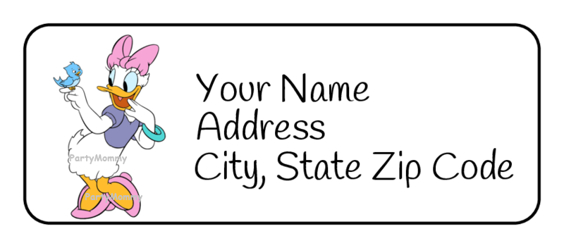 Daisy Duck Return Address Labels, Stickers, Personalized, Disney, Tags (30)
