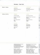 Lufthansa Airline Coach Class Menu 1968 Munich New York Pastry &amp; Coffee ... - $21.78