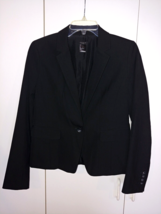 ANN TAYLOR FACTORY LADIES BLACK LINED STRETCH BLAZER-4-WORN ONCE-NICE - £16.20 GBP