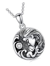 Mother and Daughter Locket Necklace that Holds S925 - £149.33 GBP