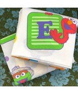 Sesame Street Twin Sheet Set Flat Fitted Bedding Material Franco Manufac... - $47.54 CAD