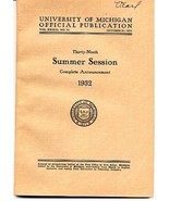University of Michigan Catalog Summer Session 1932 Ann Arbor  - £23.44 GBP