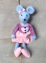 Decorative Plush Felt Mouse w Weighted Bottom Stuffed Animal Cottagecore Granny - £14.24 GBP
