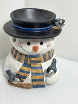 Adorable Snowman With Birds Ceramic Candle Wax Warmer 5 Inches Christmas By PAC - £11.92 GBP