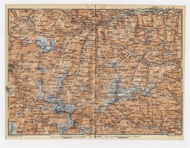 1913 Original Antique Map Of Vicinity Of Aosta Cogne / Italy - £16.86 GBP