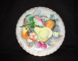 Vintage Hand Painted Signed Art Wall Hanging Plate Gold Trim Pear Multi-... - $276.61 MXN