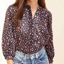 NWT Frame Anita Button Down Blouse Navy Red Floral Size XS - £74.38 GBP