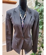 J.Lindeberg Women Black Striped Polyester Single Breasted Long Sleeve Bl... - $75.22 CAD