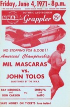 Mil Mascaas Vs John Tolos 8X10 Photo Wrestling Picture Nwa - $5.93