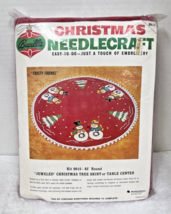 OLD Bucilla Christmas Needlecraft Frosty Friends Tree Skirt 8615 Jeweled... - $68.39 CAD
