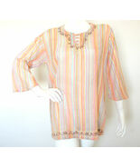 Hippie Gypsy Tunic Embroidered Stripes Printed Women Kurta Kurti Blouse ... - $12.90