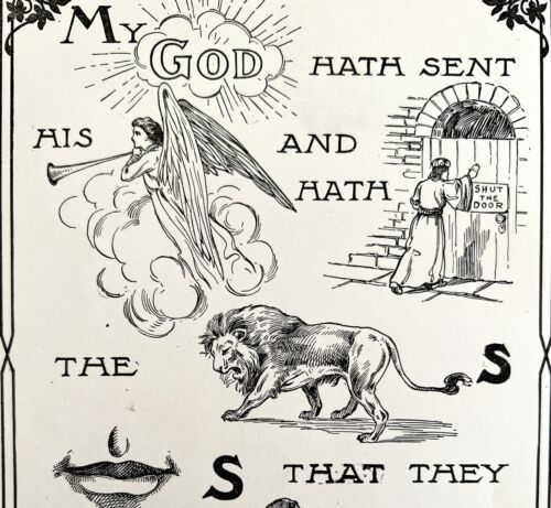 Primary image for 1901 Bible Passage Daniel 6:22 Victorian Word Symbol Puzzle Religious DWDD7