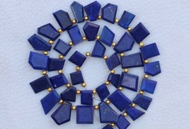 Best Arrival, 40 piece Faceted LAPIS LAZULI uneven fancy beads, 6x8--11x16 mm ap - £42.28 GBP