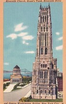 New York City NY Riverside Church Grants Tomb Riverside Drive Postcard D46 - £2.35 GBP